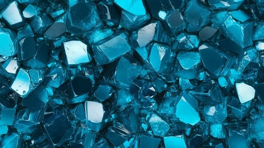 Sparkling turquoise crystals showcasing their sharp edges