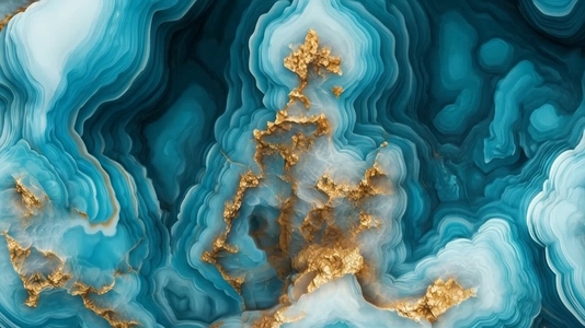 An abstract image featuring swirling patterns of turquoise