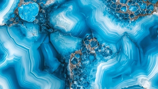 Beautiful blue agate stone with intricate patterns and textures