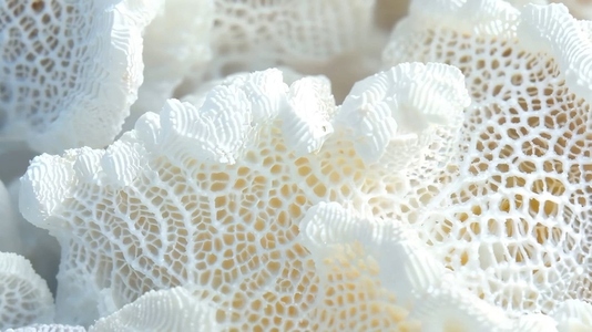Intricate lace like White Coral patterns  showcasing delicate