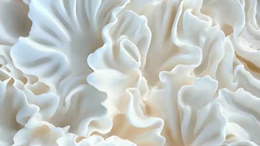 Intricate  flowing White Coral textures resembling soft fabric