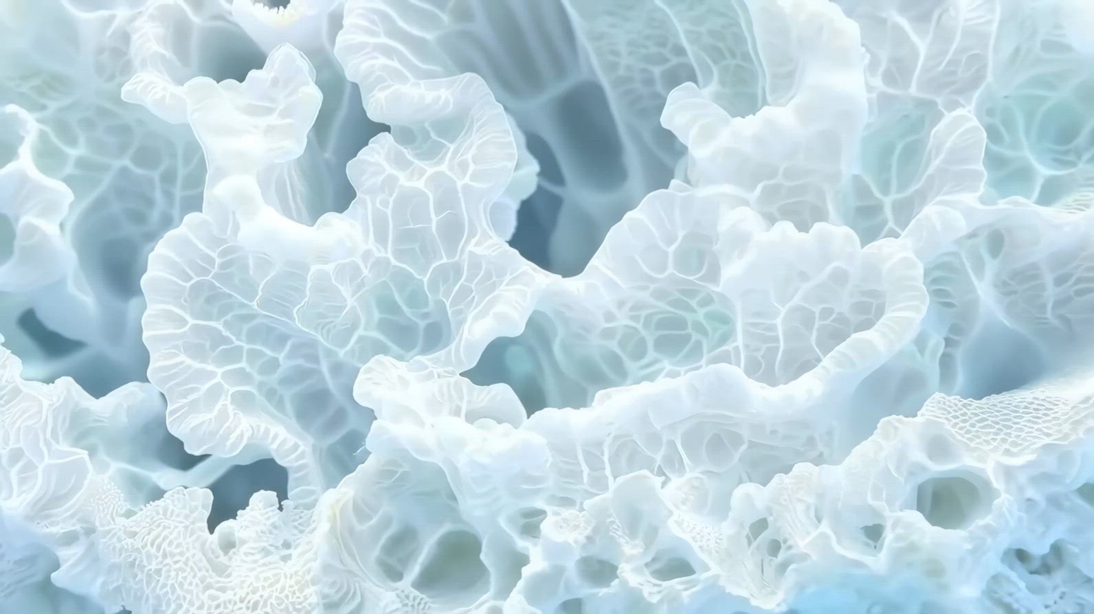 View of intricate White Coral formations, showcasing delicate