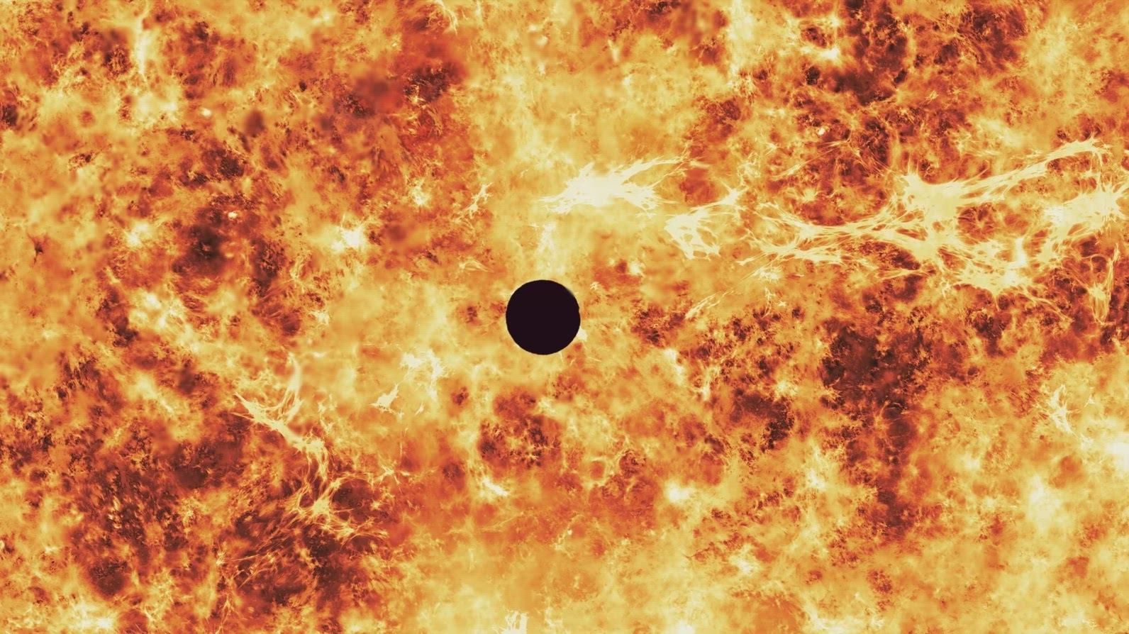 Planet Silhouette Orbiting the Sun