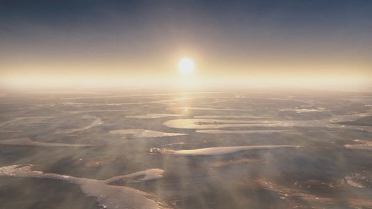 Planet Earth Horizon Glows with Sunlight