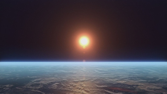 Sunrise Over Earth   s Horizon from Space