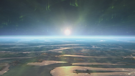 Glowing Horizon of Earth at Sunrise