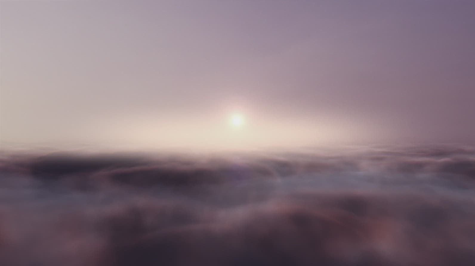 Sunset Aerial Flight Above the Clouds