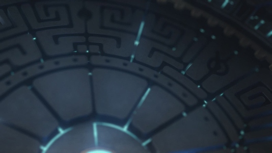 Circular Relic Glows with Flowing Energy Lines Circular Relic Glows with Flowing Energy Lines