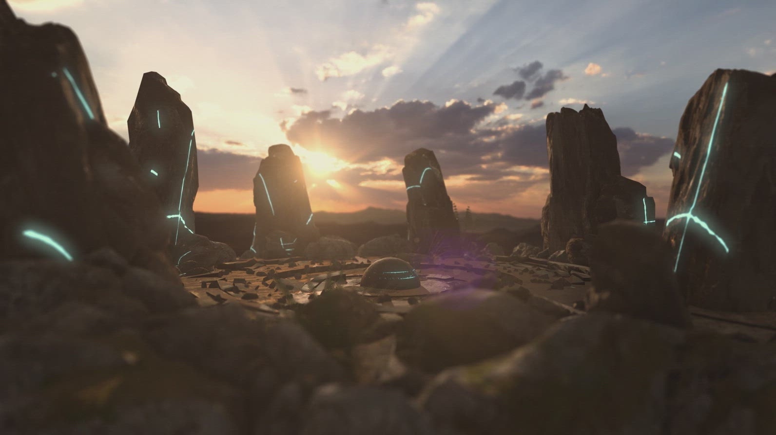 Ritual Site Illuminated by Celestial Energy