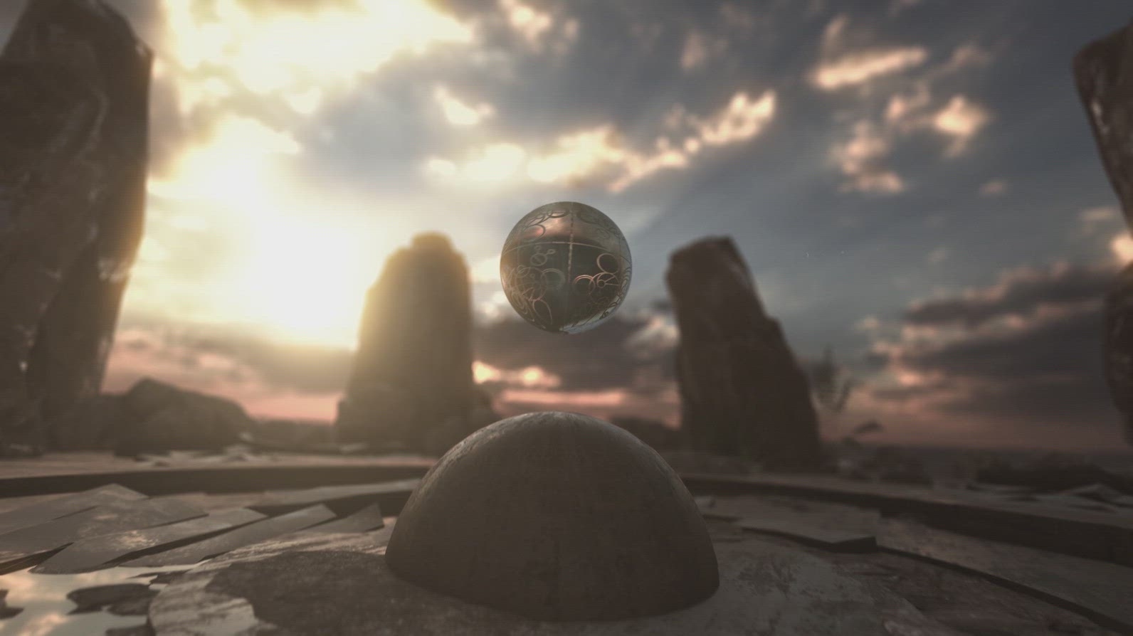 Glowing Ancient Sphere Over Sacred Stone Circle