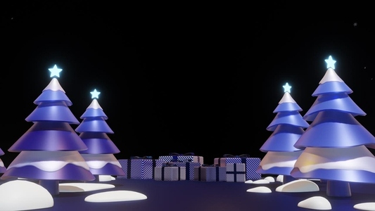 Christmas Tree Snow 3D Background Alpha Channel