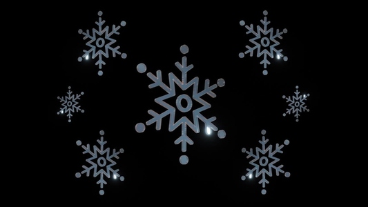 Three Snowflakes 3D Metallic