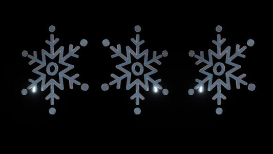 Three Snowflakes 3D Metallic