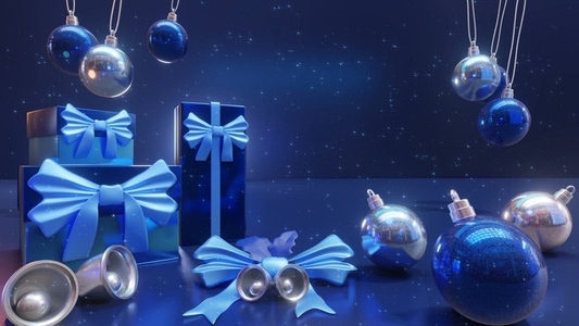 3D Christmas Colors Decorations Glitter