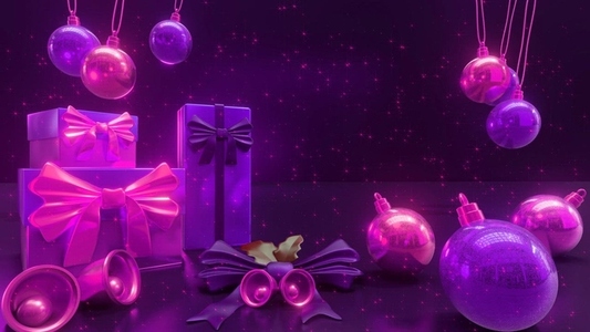 3D Christmas Colors Decorations Glitter