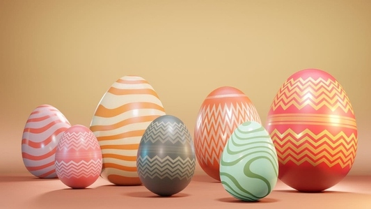 Easter Eggs Color 3D Background
