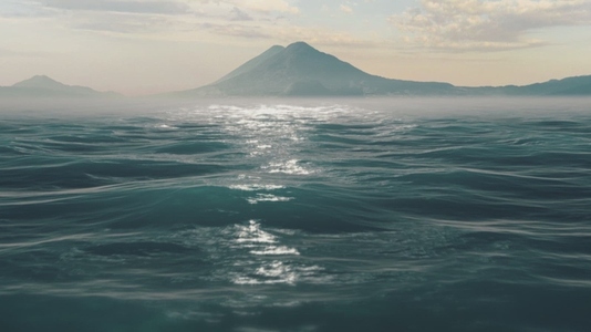 Lake Atitlan Volcano View with Clear Blue Sky Above