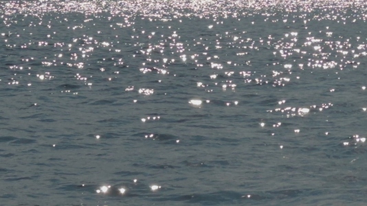 Sunlight reflecting on the surface of a calm ocean