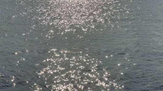 Sparkling sunlight reflecting on calm water surface