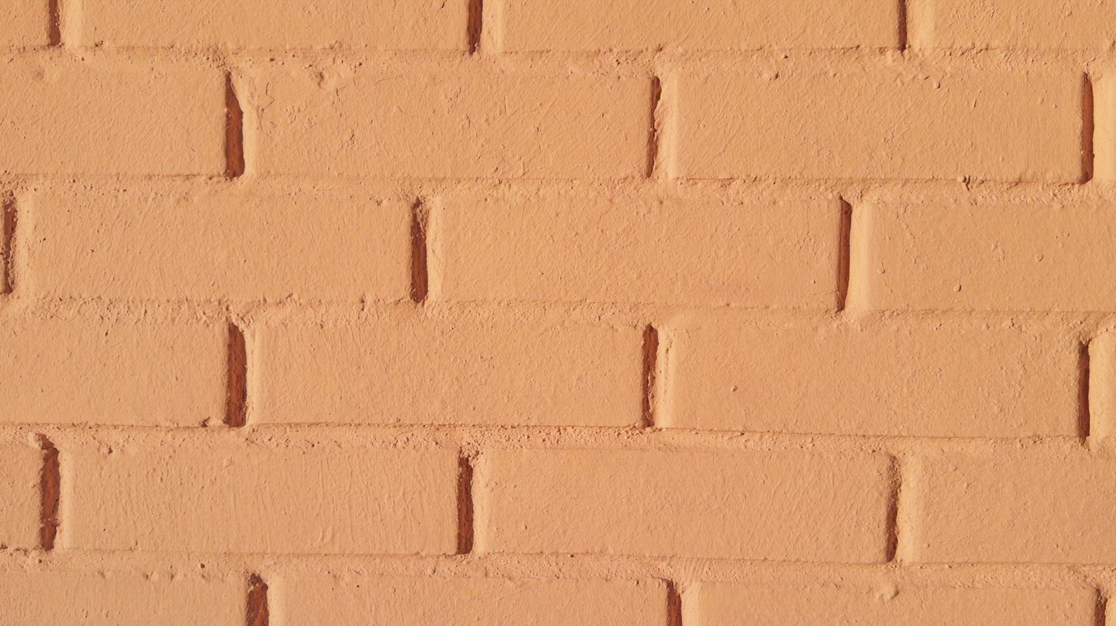 A close-up view of a textured orange brick wall background