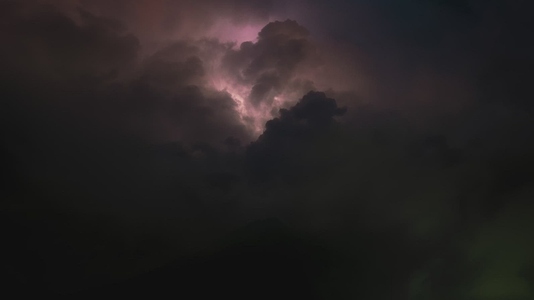Lightning Storm Timelapse Over Volcano 2